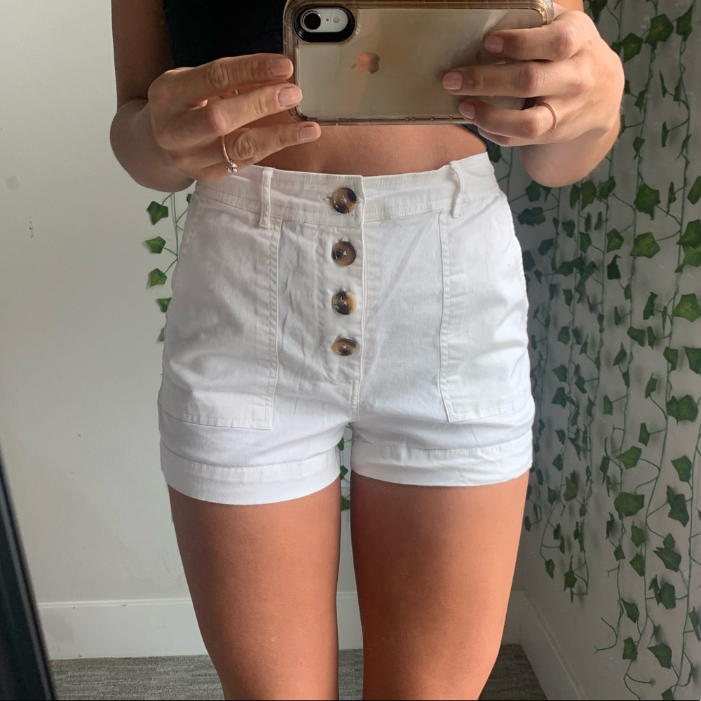 Mi Ami High waisted white shorts